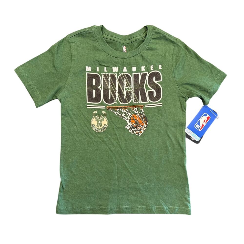 NWT NBA Milwaukee Bucks Youth Graphic T-Shirt, Green, Size Large (7)